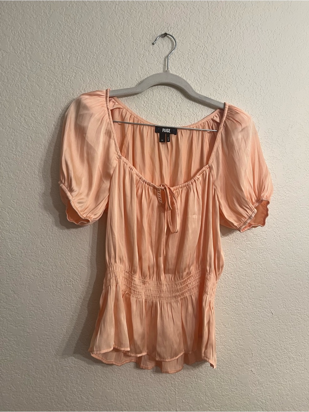 PAIGE Peach Puff Peasant Blouse
